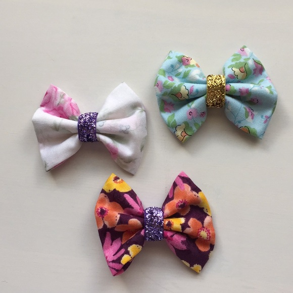 Set of 3 Handmade Floral Bows 💐 - Picture 1 of 2